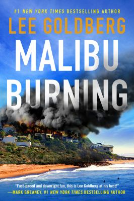 Cover of Malibu Burning: Photo of buildings burning along coast line